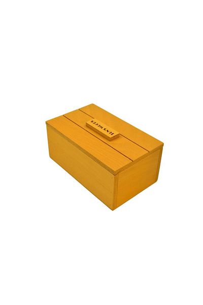 t tun's woods Yellow Decorative Wooden Box - 25cm X 14cm with Handles and Lid