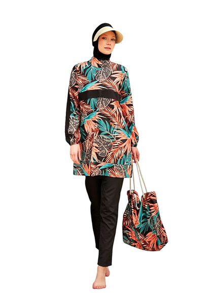 Riva Mera R2409 Model Patterned Full Covered Hijab Swimsuit