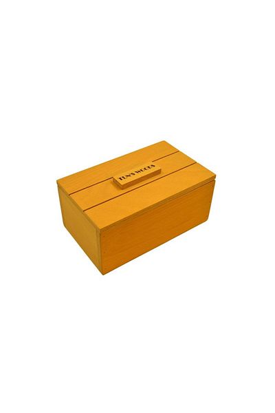 t tun's woods Yellow Decorative Wooden Box - 25cm X 14cm with Handles and Lid