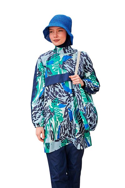 Riva Mera R2408 Model Patterned Full Covered Hijab Swimsuit