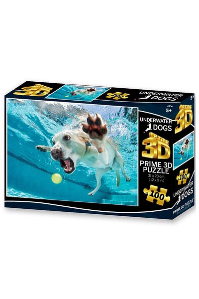 Prime 3D Daisy Patterned Underwater Dog Puzzle - 100 Pieces 20508