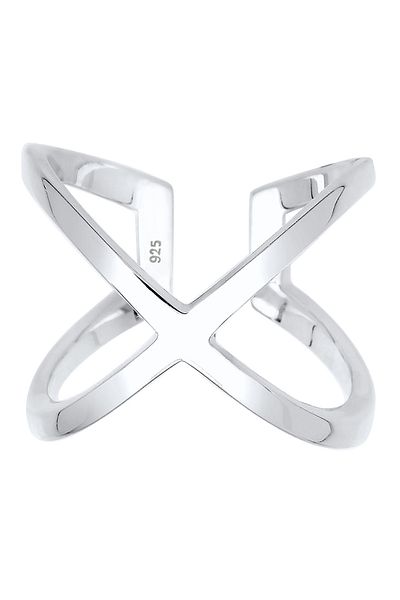 ELLI Ring Damen Kreuz Basic Blogger Statement aus 925 Sterling Silber