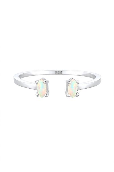 ELLI Inel ajustabil Oval Geo Opal Argint 925 placat cu aur