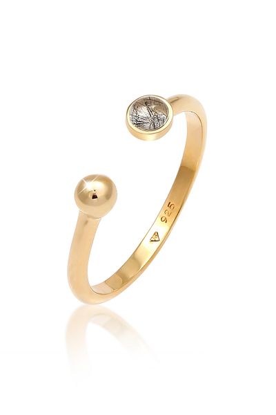 ELLI Ring Woman Open Adjustable Sparkle With Tourmaline Quartz In 925 Sterling Silver