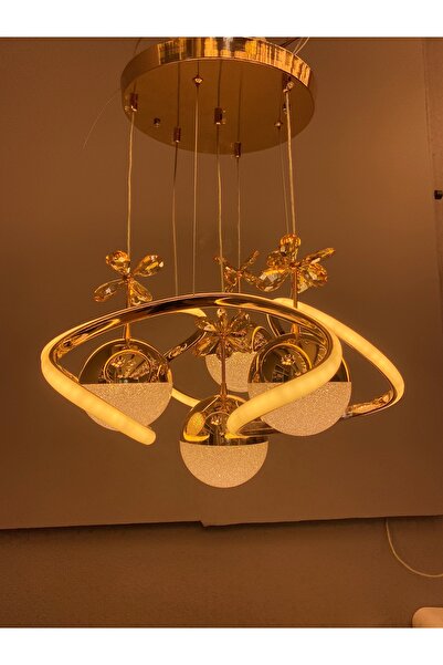 Zeya Lighting Yüksek Aydınlatmalı Dron Model Gold kaplama 4 toplu sarkıt modern 3 renk led avize