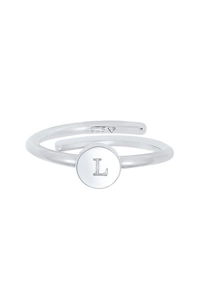 ELLI Inel Femei Litera L Basic Minimal Ajustabil Din Argint Sterling 925