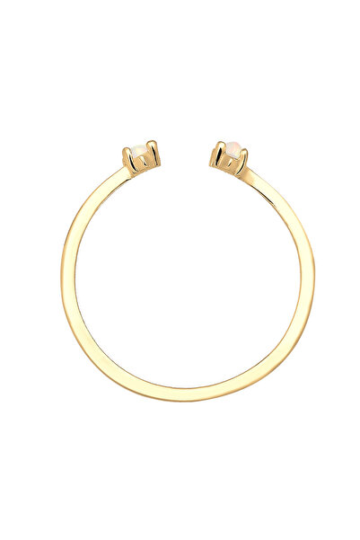 ELLI 925 Silber Beau - Oválný geo opálový prsten, Offen Verstellbar