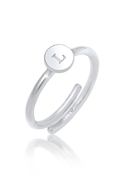 ELLI Inel Femei Litera L Basic Minimal Ajustabil Din Argint Sterling 925