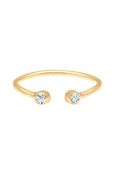 ELLI Ring Ladies Solitaire Statement With Crystals In 925 Sterling Silver