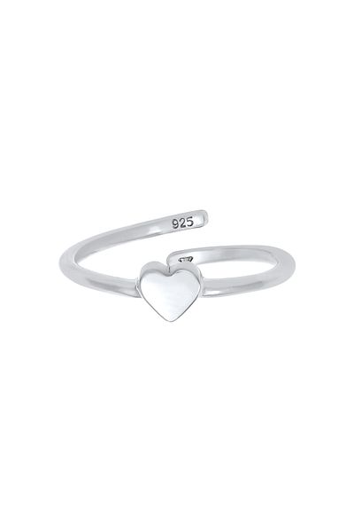 ELLI Ring Kinder Herz Liebe Symbol schlicht verstellbar aus 925 Sterling Silber