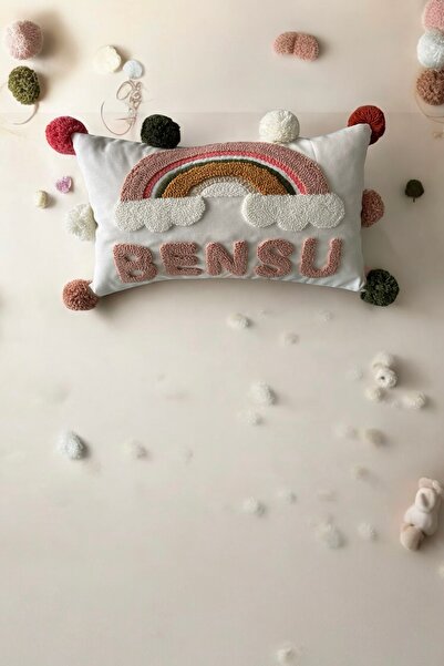 afralya home Bebek Dekoratif Kırlent/isimli Bebek Takı Yastığı /bebek Dekorat...