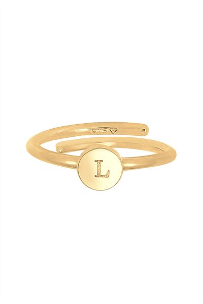 ELLI Dámský prsten Písmeno L Basic Minimal Nastavitelný v 925 Sterling Silver