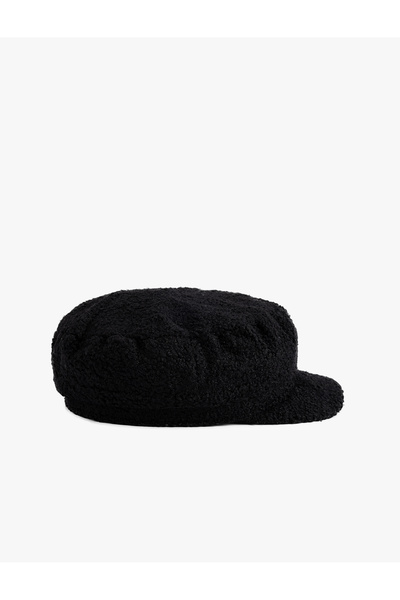 Koton Black Women's Plush Newsboy Hat
