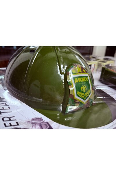 DF ToyShop ASKERİ YEŞİL KASKLI ARABA SETLİ VAKUMLU SET