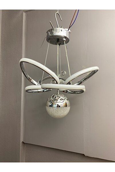 Zeya Lighting Yüksek Aydınlatmalı Kral Tacı Model krom kaplama tek top sarkıt modern 3 renk led avize