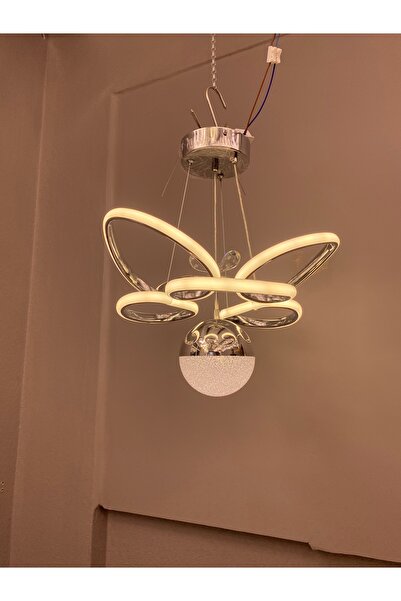 Zeya Lighting Yüksek Aydınlatmalı Kral Tacı Model krom kaplama tek top sarkıt modern 3 renk led avize