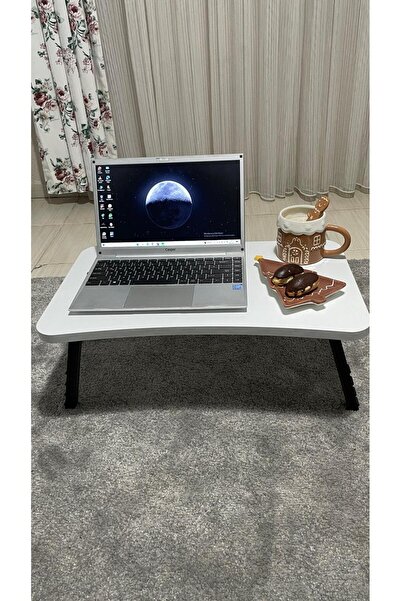 CFA DEKOR LAPTOP SEHPASI KATLANABİLİR  ÇALIŞMA SEHPASI SEYYAR  KAHVALTI MASASI 60cm x 35cm   Beyaz