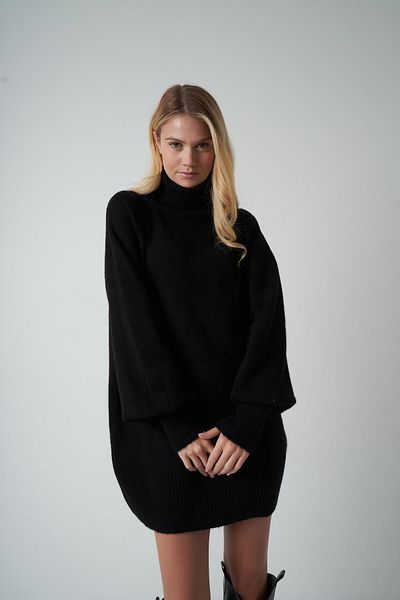 citycenterfashion Μαύρο Basic Tunic Γυναικείο Φόρεμα - cty-abr-7258