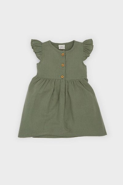 Baby Girl Short Sleeve Flame Poplin Dress Z7402A225Sm