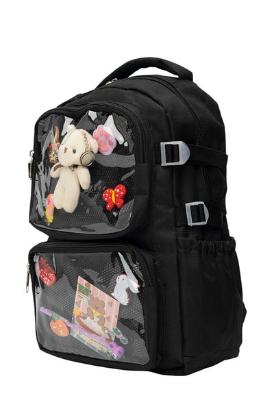 QUOVO Orthopedic Domestic Daily School Backpack - Kawaii Korean Style, with Full Accessories