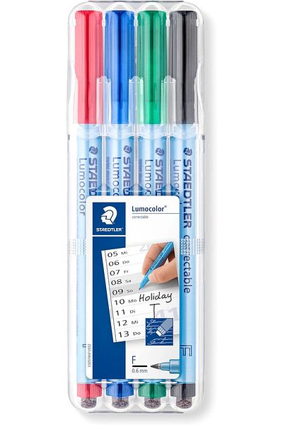 STOREMAX Jvnnastore Staedtler 305F Wp41 Erasable Nonpermanent Marker F Set of 4 646268