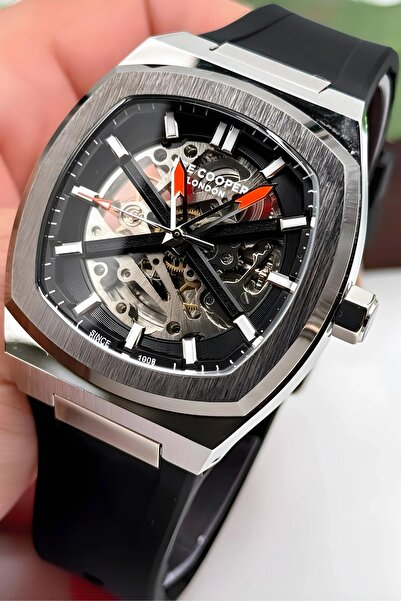 Lee Cooper Silikon Kordon Otomatik Erkek Kol Saati LC07902.351 Siyah-Gümüş ZM...