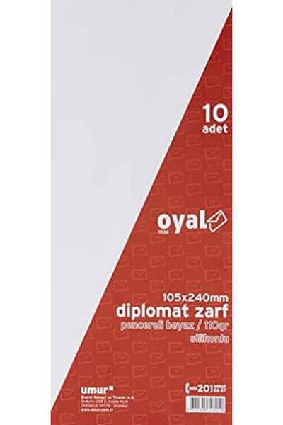 STOREMAX 10Pcs Diplomat Envelopes with Silicone, 110 Gr, White with Window 646268