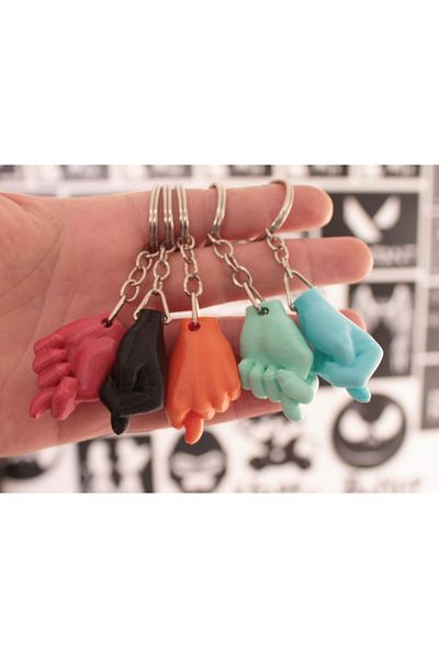 Mor Designer Set of 5 NAH Marked Keychain Model - Blue, Green, Black, Red, Orange