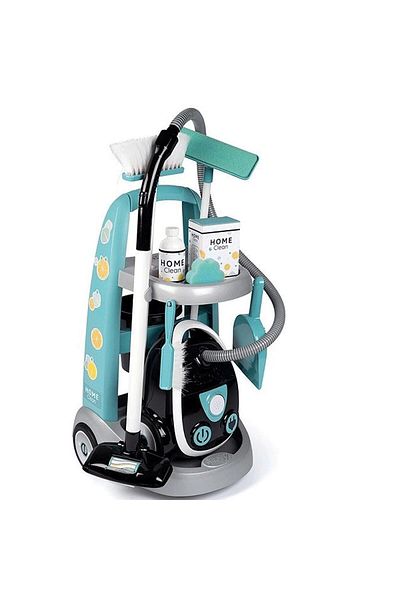 Smoby 7600330316 Cleaning Trolley and Vacuum Cleaner Play Set