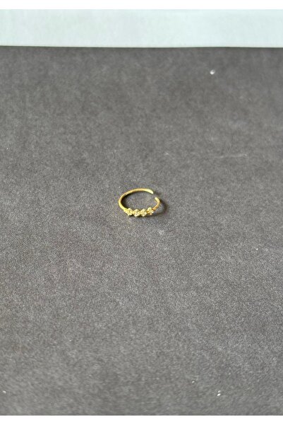 Takıkraliyeti 925 ayar gümüş 4 taşlı halka hızma gold