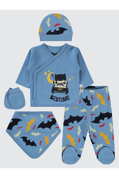 Batman Baby Boy Bodysuit Sets - Light Indigo