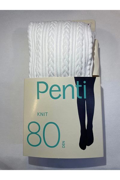 Penti PENTİ КРАСИВИ ПЛЕТЕНИ ЧОРАПИ 80 DEN, БЕЛИ, 4-5 ГОДИНИ