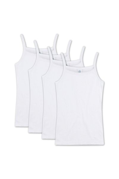 Sanetta Mädchen Unterhemd, 4er Pack - Shirt ohne Arme, Top