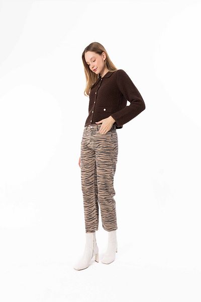 Dexia Jean Tiger - Zebra Pattern Regular Fit Denim Trousers - Zebra Color
