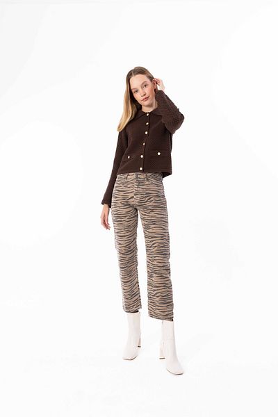 Dexia Jean Tiger - Zebra Pattern Regular Fit Denim Trousers - Zebra Color