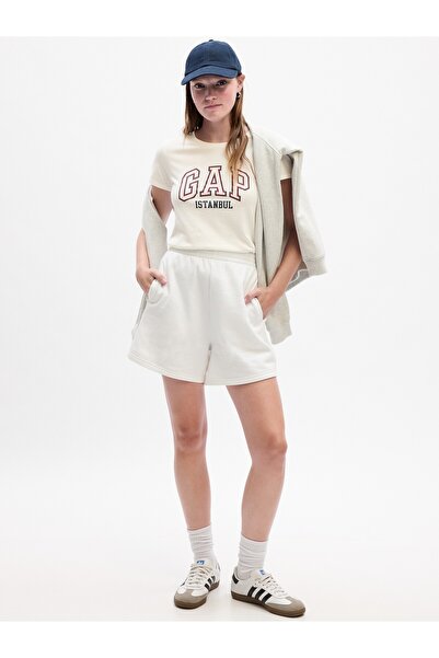 GAP Kadın Beyaz Gap logo tshirt