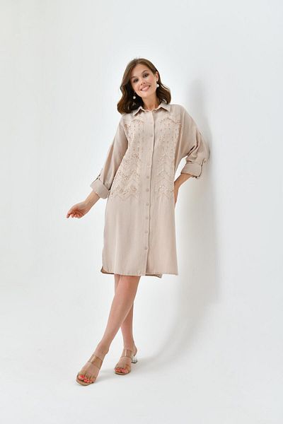 BURRASCA Embroidered Linen Shirt Tunic