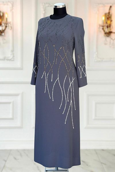 Amine Hüma Βραδινό φόρεμα Anthracite Berrin Hijab