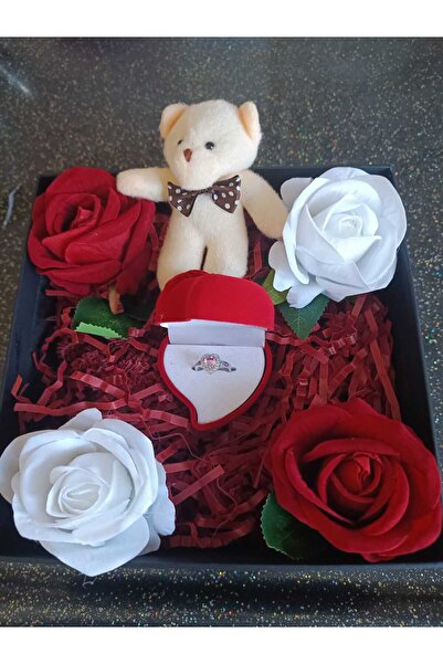 JUPİTER HOME Yapay Sonsuzluk Güllü Siyah Kutu Pembe Pandora,s Ciddi Ilişki Yüzügü 14 Şubat Sevgililer Dogum Günü