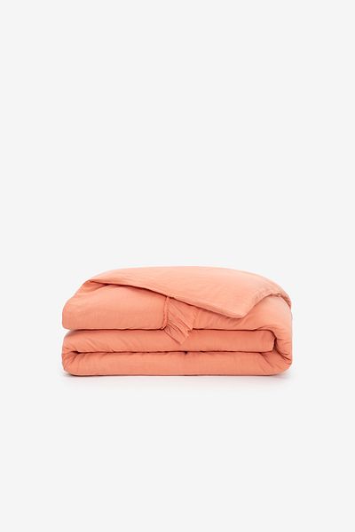 Barine Linen Frill Bed Linen - Double, Peach, 200X220