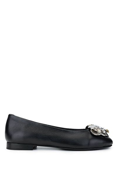Tamer Tanca Women's Genuine Leather Black Ballerina Shoes