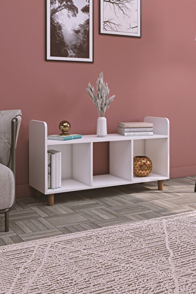 Pratico Saka 1 Dekoratif Çok Amaçlı Orta Sehpa TV Sehpası 3 Bölmeli Konsol Ki...