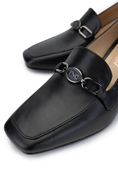 Tamer Tanca Kadın Hakiki Deri Siyah Deri Topuklu Ayakkabı