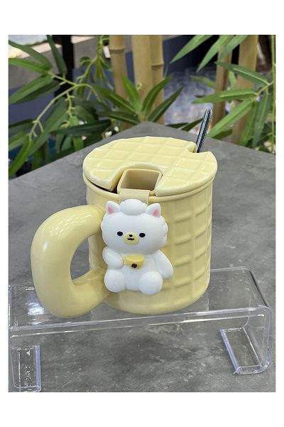 AROW Luxury Porcelain Figured Mug with Strainer and Lid V3