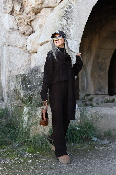 bytugcekaya Πλεκτό Σετ Πλεκτό Μαλλιά Bitter Brown Standard Size