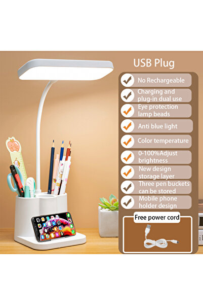 Choice مصباح طاولة قابل لإعادة الشحن عبر منفذ USB، مصباح ليلي LED بجانب السري...