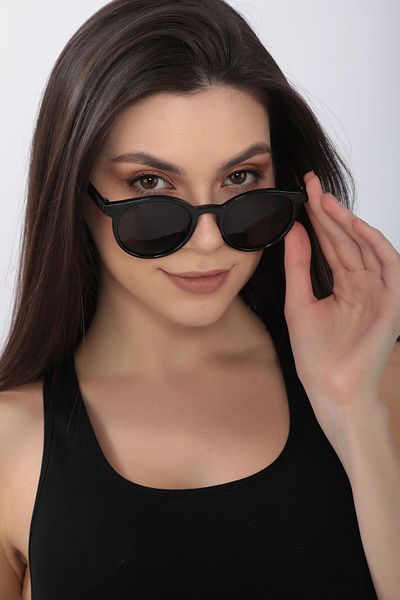 STAOOM Round Black Class Unisex Sunglasses