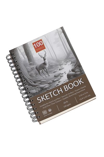 Choice Sketch Pad 5.83x9 Inches Sketch Book, Top Spiral Bound Sketch Pad, 1 Pack 100-sheets (68LB/100GSM),