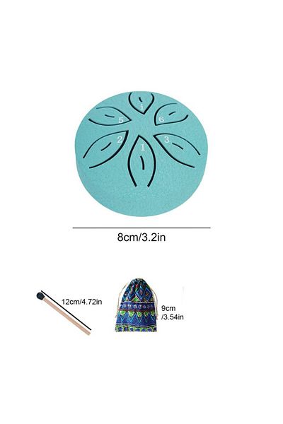 VAKIND Aqua Blue Set 3 Inches 6 Notes Rain Drum For Outside Rain Drum Instrument Mini Handpan Drum Outdoor
