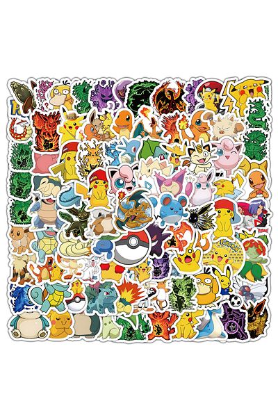Choice 100pcs 100pcs Kawaii Pikachu Anime Pokemon Stickers For Laptop Suitcase Skateboard Guitar Phone Cart